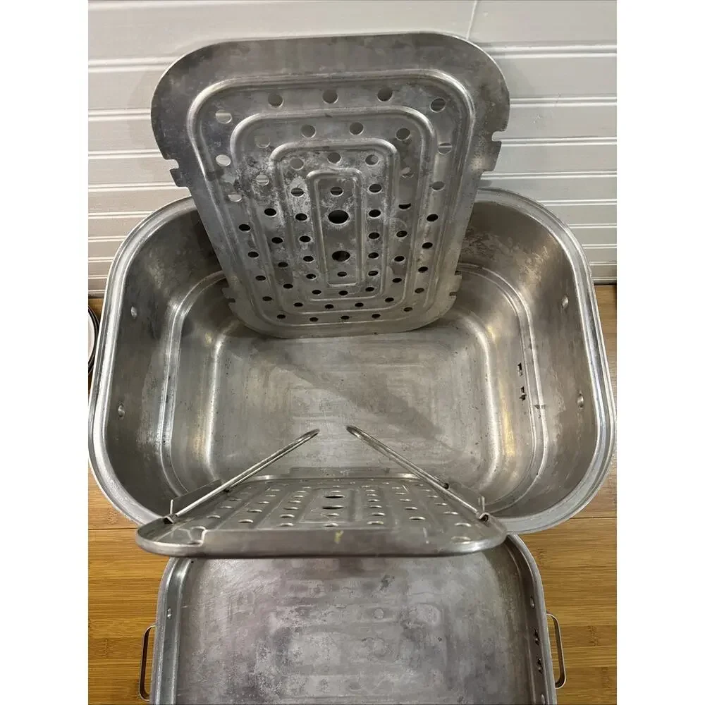 Wear Ever Deep Roaster Aluminum Roasting Pan Vintage 5 Pc Set w Inserts 825-FR